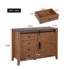 Drawer dresser cabinet,Sideboard,bar cabinet,Buffet server console,table storge cabinets,Slide the barn door,four drawers,Metal handle,for Dining Room