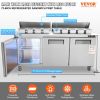 VEVOR Commercial Refrigerator, 72" Sandwich & Salad Prep Table, 17.73 Cu. Ft Stainless Steel Refrigerated Food Prep Station with 18 Pans, Cut Board, 3