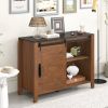Drawer dresser cabinet,Sideboard,bar cabinet,Buffet server console,table storge cabinets,Slide the barn door,four drawers,Metal handle,for Dining Room