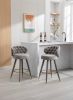 COOLMORE Counter Height Bar Stools Set of 2 for Kitchen Counter Solid Wood Legs with a fixed height of 360 degrees
