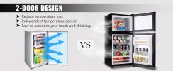 KRIB BLING 3.5Cu.Ft Compact Refrigerator Mini Fridge with Freezer, Small Refrigerator with 2 Door, 7 Level Thermostat Removable Shelves for Kitchen