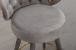 COOLMORE Counter Height Bar Stools Set of 2 for Kitchen Counter Solid Wood Legs with a fixed height of 360 degrees