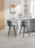 COOLMORE Counter Height Bar Stools Set of 2 for Kitchen Counter Solid Wood Legs with a fixed height of 360 degrees