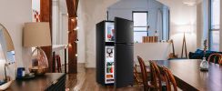 KRIB BLING 3.5Cu.Ft Compact Refrigerator Mini Fridge with Freezer, Small Refrigerator with 2 Door, 7 Level Thermostat Removable Shelves for Kitchen